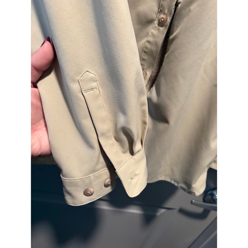 REI Co-op Sahara Womens XL Long Sleeve Hiking Shirt Tan Khaki Ventilated Ripstop - Picture 6 of 13